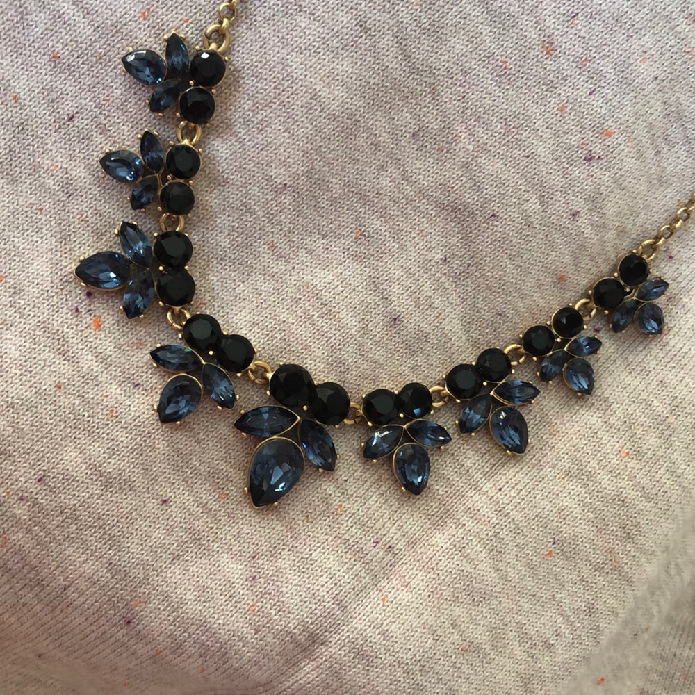 Blue crystal necklace.